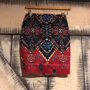 Aztec print skirt